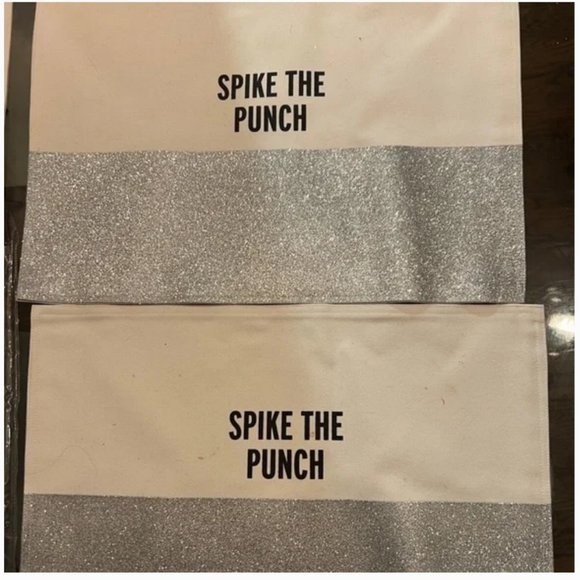 Kate spade Food for Thought set of 4 Placemats Spike The Punch silver white - Picture 3 of 3